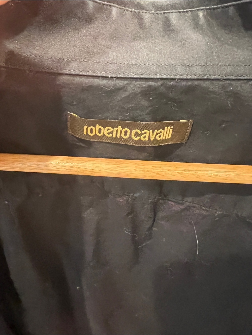 Roberto Cavalli Black Dress Shirt XL 17 34/35 Button Down - Picture 5 of 10